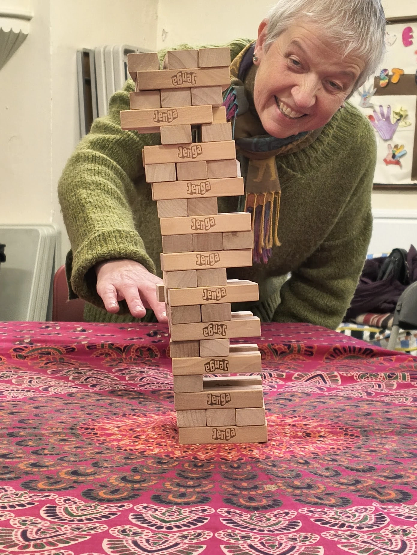 An awkward play at Jenga